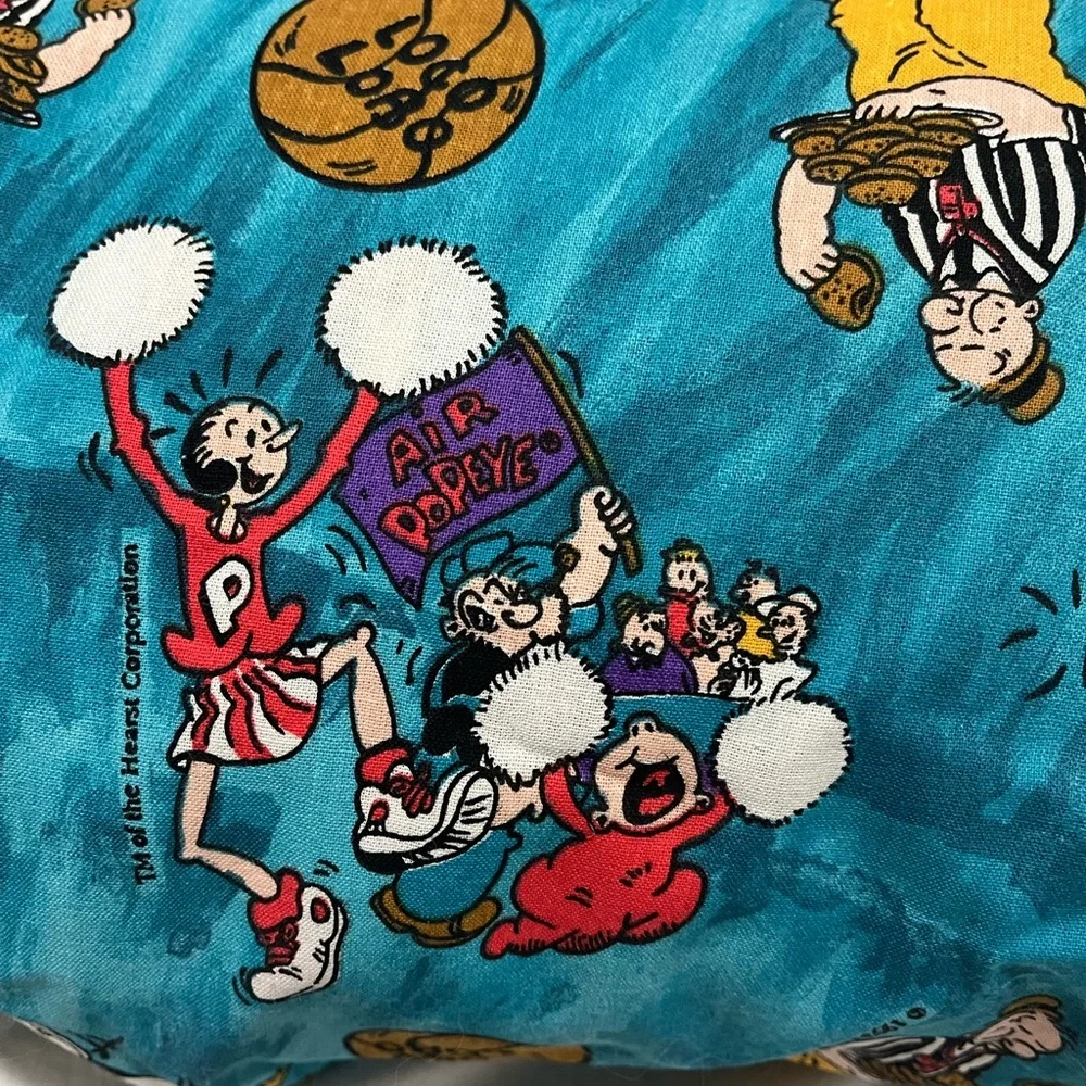 Vintage Popeye The Sailor Man Basketball Fabric Over 6 Yards 90s